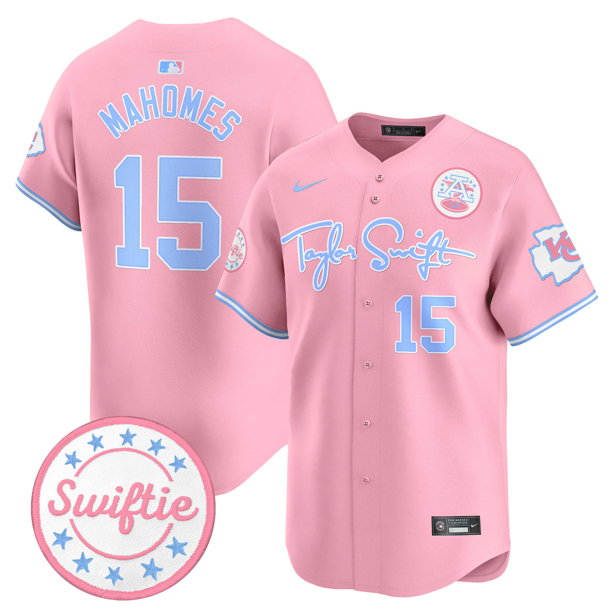 Unisex Chiefs Taylor Swift Bubblegum Pink Vapor Premier Limited Jersey - All Stitched — view 1