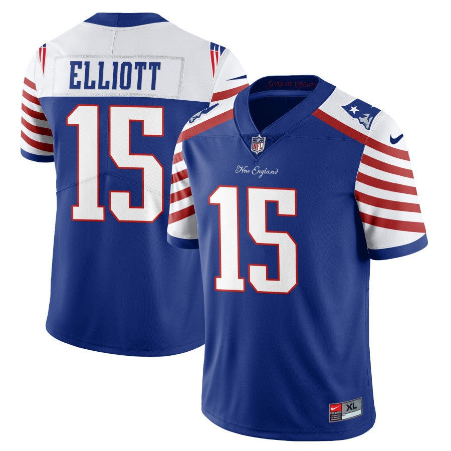 Men's New England Patriots 2023 City Edition Jersey - All Stitched - Royal Alternate - Ezekiel Elliott — view 1