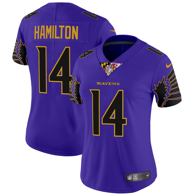Women's Ravens Special Vapor Limited Jersey - All Stitched - Purple Limited - Kyle Hamilton — view 1