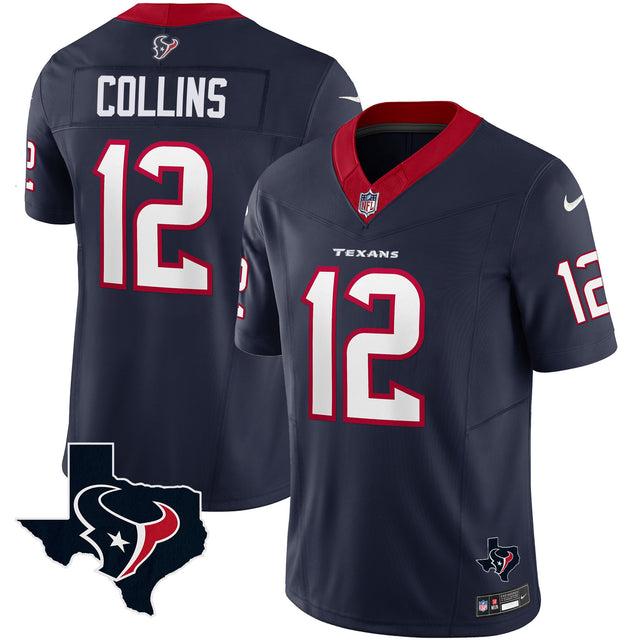 Men's Houston Texans Vapor Limited Jersey - All Stitched - Navy - Nico Collins — view 1