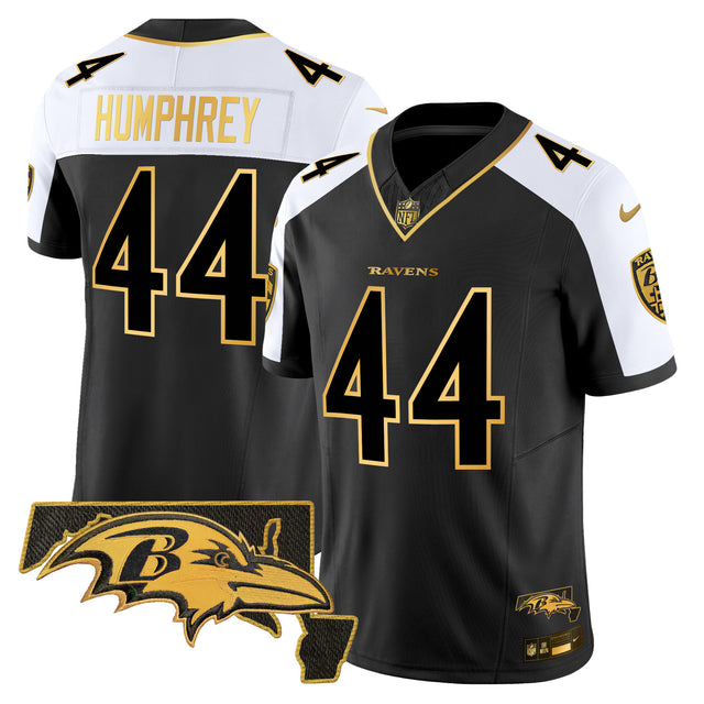 Men's Ravens 2024 Gold Vapor Limited Jersey - All Stitched - Alternate - Marlon Humphrey — view 1