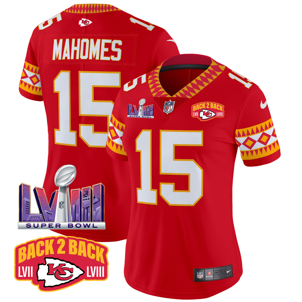 Women's Chiefs Special Vapor Limited Jersey - All Stitched - Red - Patrick Mahomes — view 1
