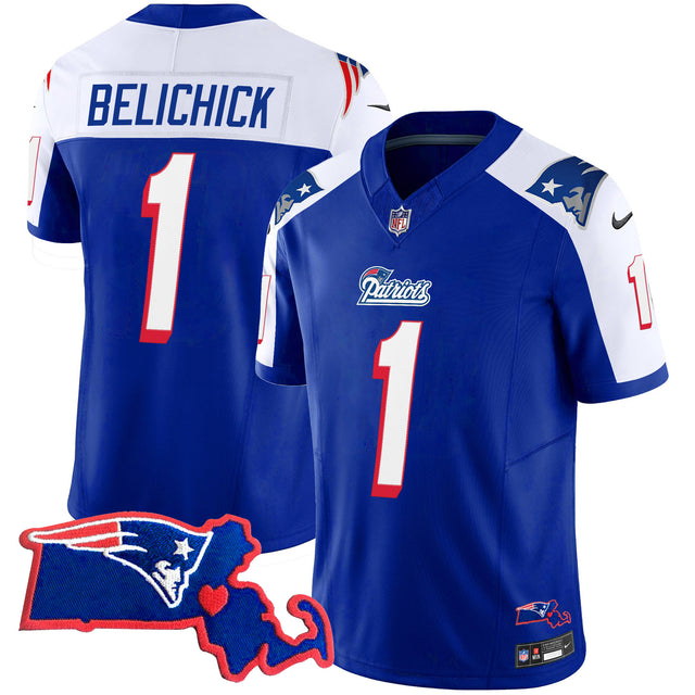 Women's Patriots Massachusetts Patch Vapor Jersey - All Stitched - 1996 Alternate - Bill Belichick — view 1