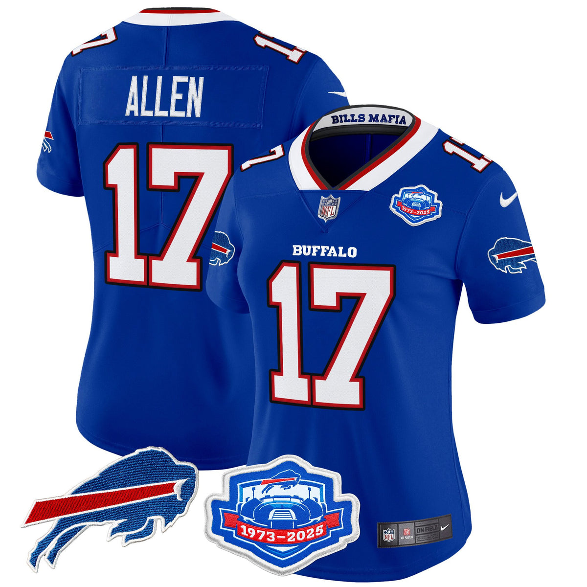 Women's Buffalo Bills 2025 Rivalries Vapor Limited Jersey - Farewell Season Patch - All Stitched - Royal - Josh Allen — view 1