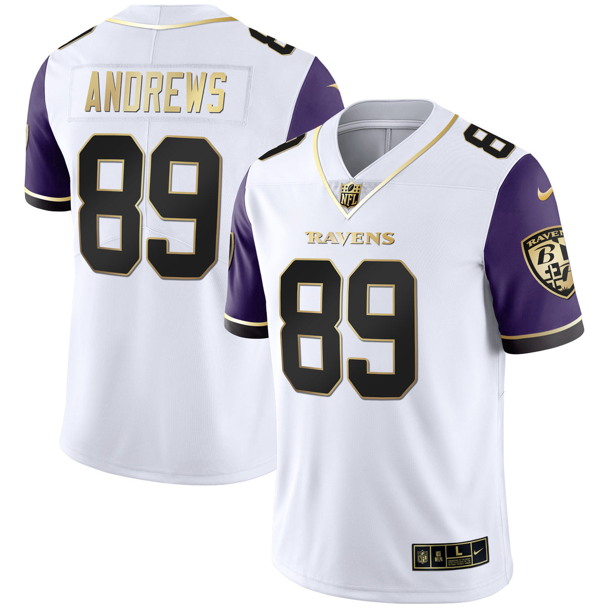 Men's Ravens Gold Vapor Jersey - All Stitched - Color Sleeve - Mark Andrews — view 1