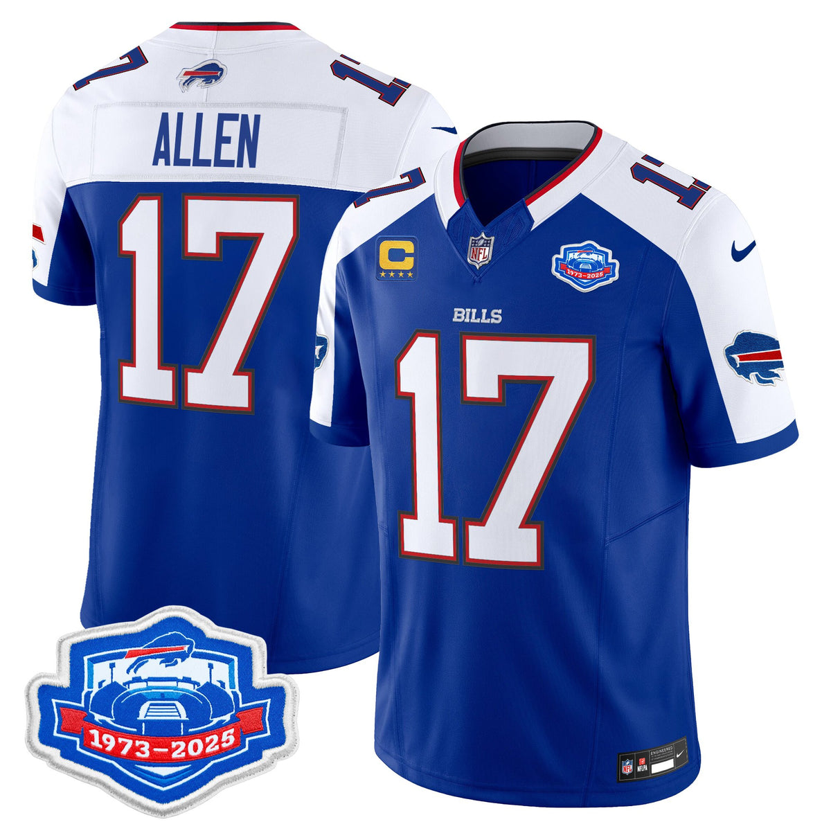 Men's Buffalo Bills 2025 Farewell Season Patch Vapor Limited Jersey - All Stitched - Royal Alternate - Josh Allen — view 1