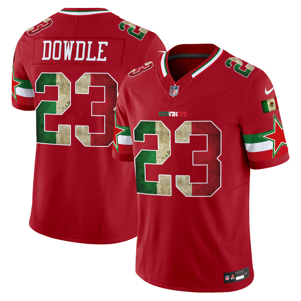 Men's Dallas Cowboys Mexico Vapor Limited Jersey V3 - All Stitched - Red - Rico Dowdle — view 1