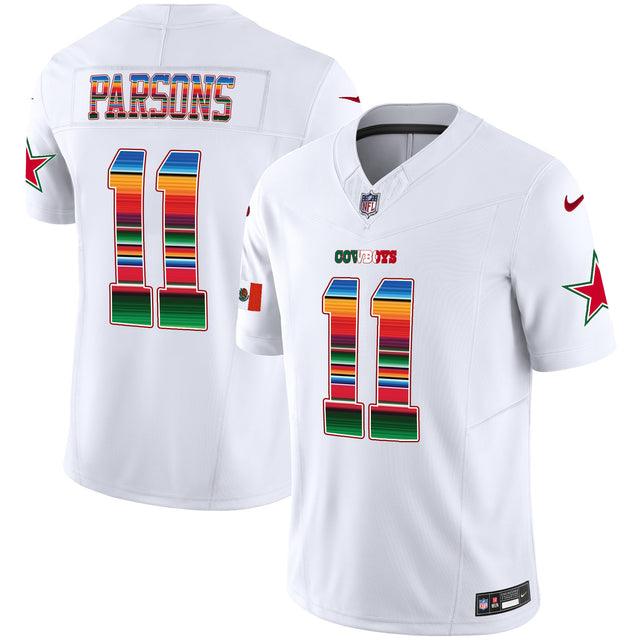 Men's Cowboys Mexico Vapor Limited Jersey V2 - All Stitched - White - Micah Parsons — view 1