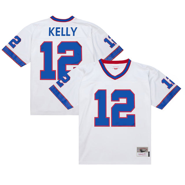 Men's Buffalo Bills Throwback Player Jersey - All Stitched - White - Jim Kelly — view 1