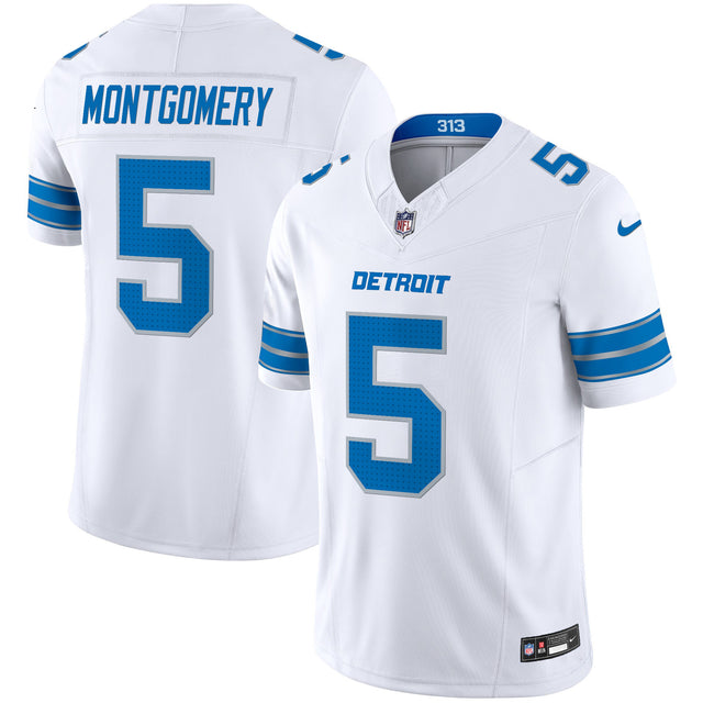 Men's Detroit Lions 2024 Vapor Limited Jersey - All Stitched - White - David Montgomery — view 1