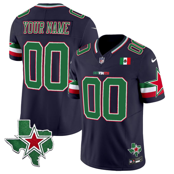Dallas Cowboys 2025 Mexico Vapor Limited Custom Jersey - All Stitched - Navy — view 1
