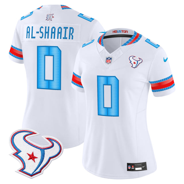 Women's Houston Texans 2026 Rivalries Vapor Limited Jersey - All Stitched - White - Azeez Al-Shaair — view 1