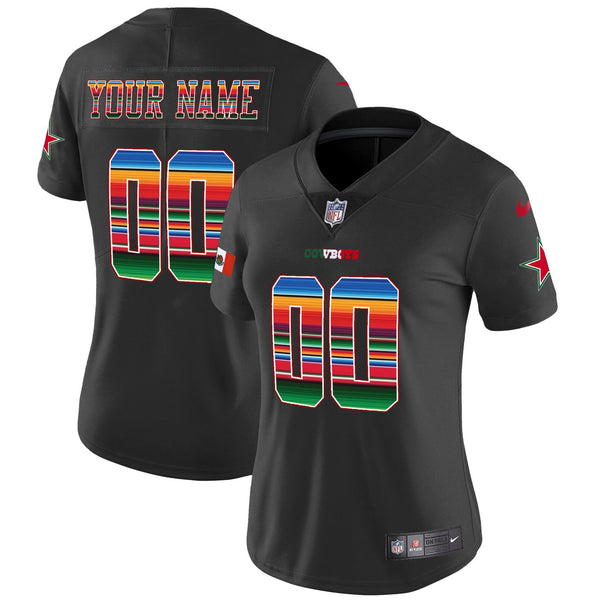 Cowboys Mexico Vapor Limited Custom Jersey V2 - All Stitched - Black — view 1