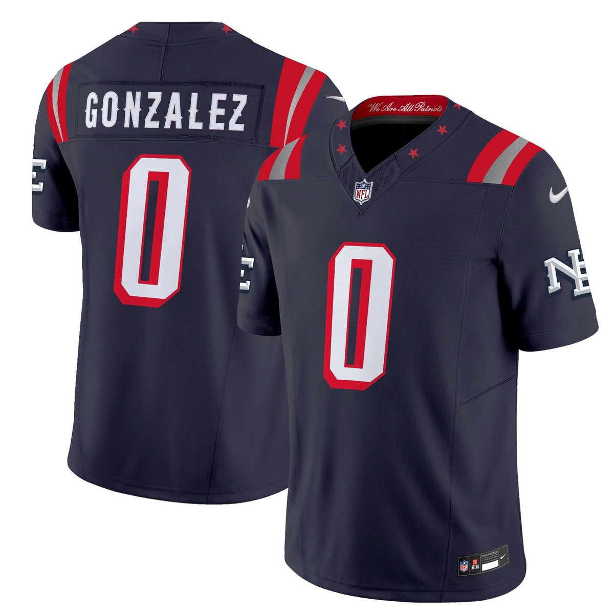 Men's New England Patriots 2025 Rivalries Vapor Limited Jersey - All Stitched - Navy - Christian Gonzalez — view 1