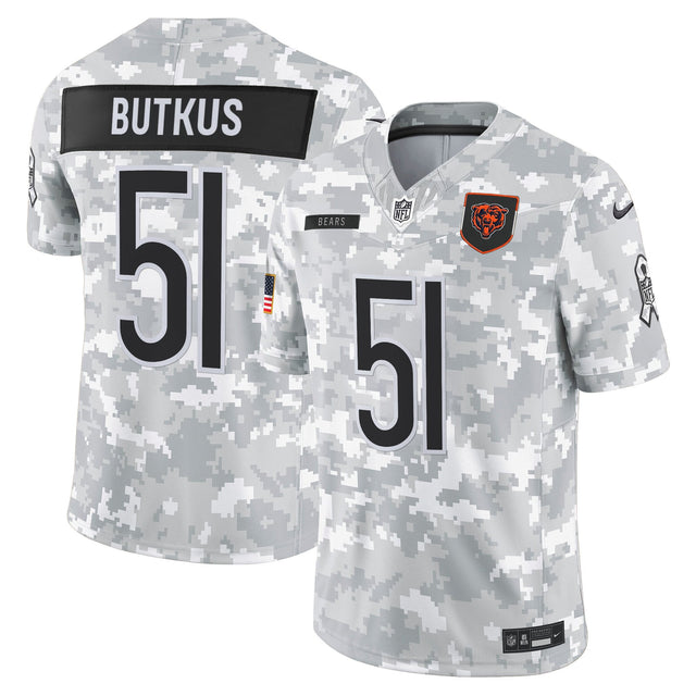 Men's Chicago Bears 2025 Salute to Service Vapor Limited Jersey - All Stitched - Arctic Camo - Dick Butkus — view 1