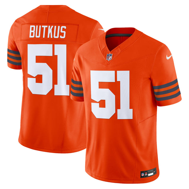 Men's Chicago Bears Throwback Vapor Limited Jersey - All Stitched - Orange - Dick Butkus — view 1