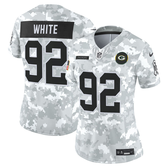 Women's Green Bay Packers 2025 Salute to Service Vapor Limited Jersey - All Stitched - Arctic Camo - Reggie White — view 1