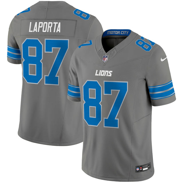 Men's Detroit Lions 2024 Vapor Limited Jersey - All Stitched - Gray - Sam Laporta — view 1