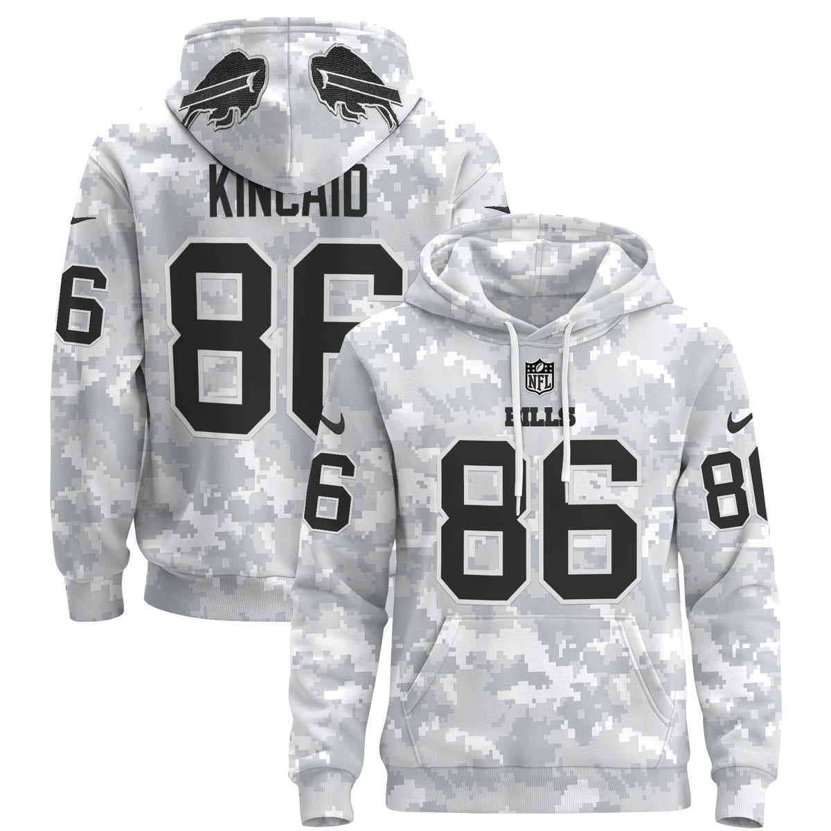 Buffalo Bills 2024 Salute to Service Pullover Hoodie - All Stitched - Dalton Kincaid — view 1