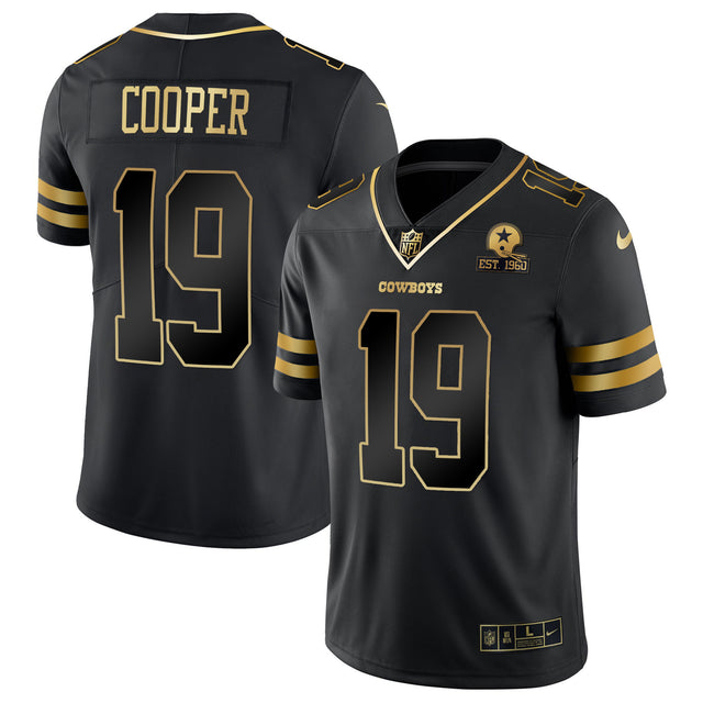 Men's Cowboys Vapor Gold Jersey - All Stitched - Black Gold - Amari Cooper — view 1
