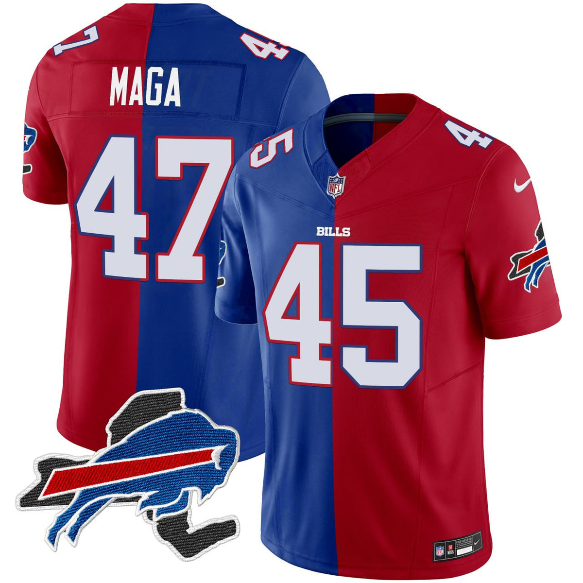 MAGA Buffalo Bills Split Jersey - All Stitched - Split — view 1