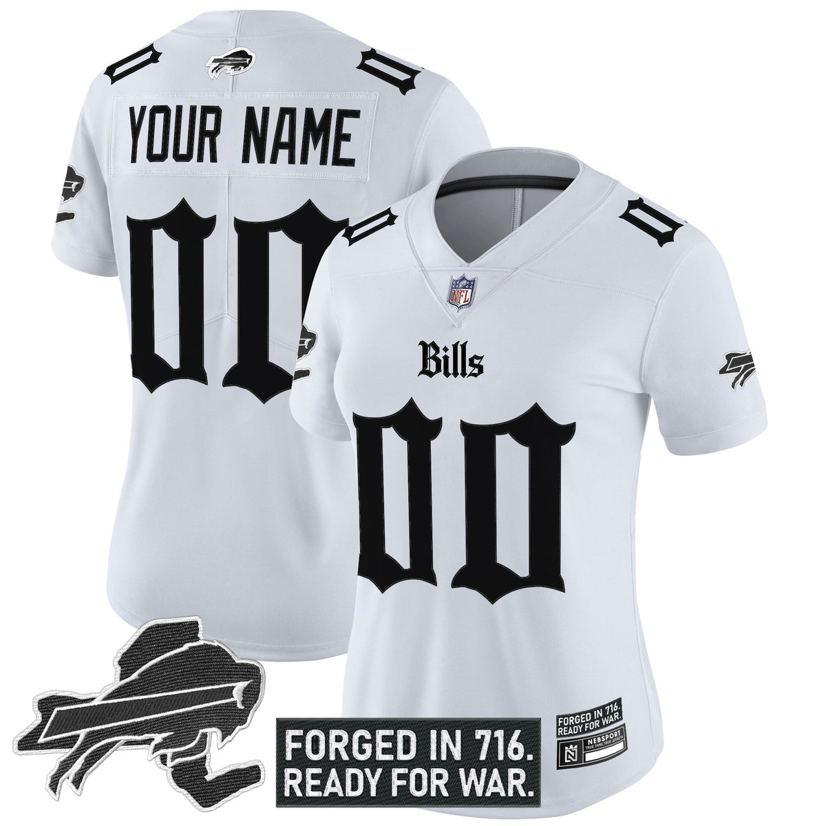 Buffalo Bills 'Gothic Cold Front Edition' Vapor Limited Custom Jersey - All Stitched - White — view 1