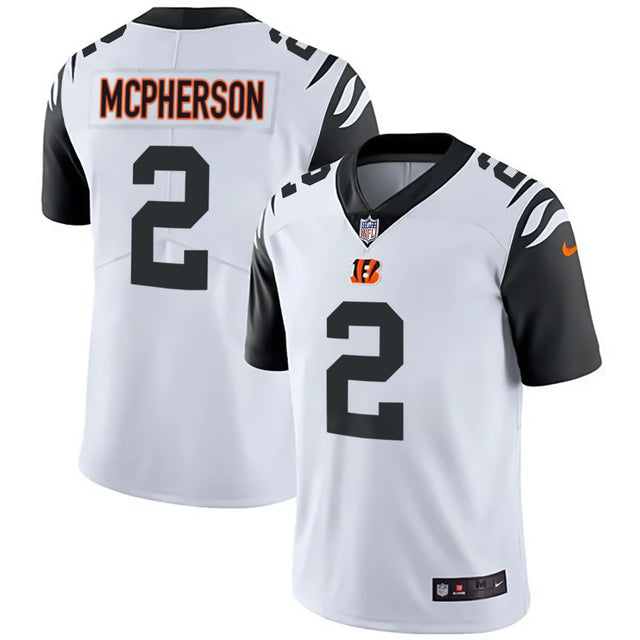 Men's Cincinnati Bengals White Gold & Black Gold Jersey - All Stitched - Color Rush - Evan McPherson — view 1