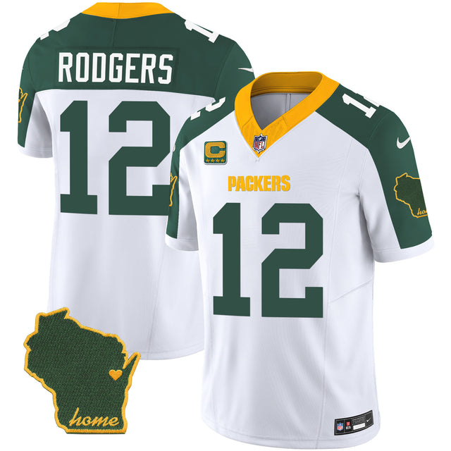 Men's Packers Home Patch Vapor Jersey V2 - All Stitched - Inverted - Aaron Rodgers — view 1
