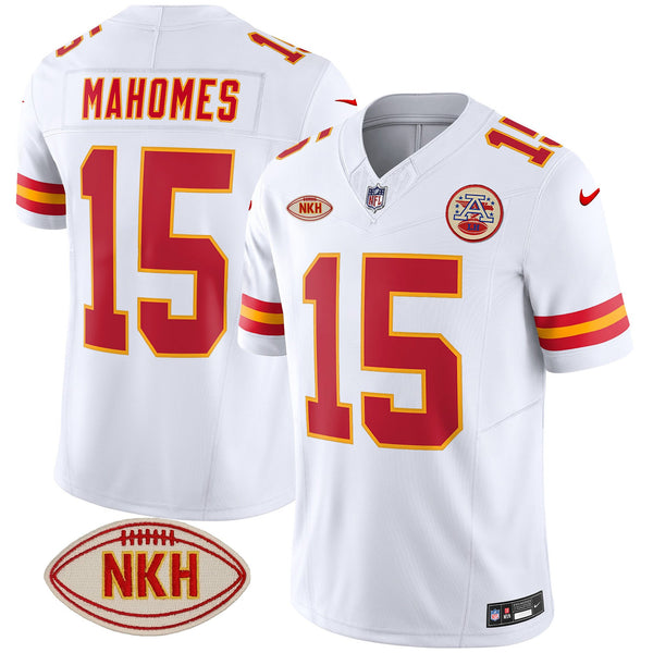 Men's Chiefs NKH Patch 2023 Vapor Limited Jersey - All Stitched - White - Patrick Mahomes — view 1