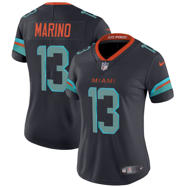 Women's Miami Dolphins 2025 Rivalries Vapor Limited Jersey - All Stitched - Dark Waters - Dan Marino — view 1