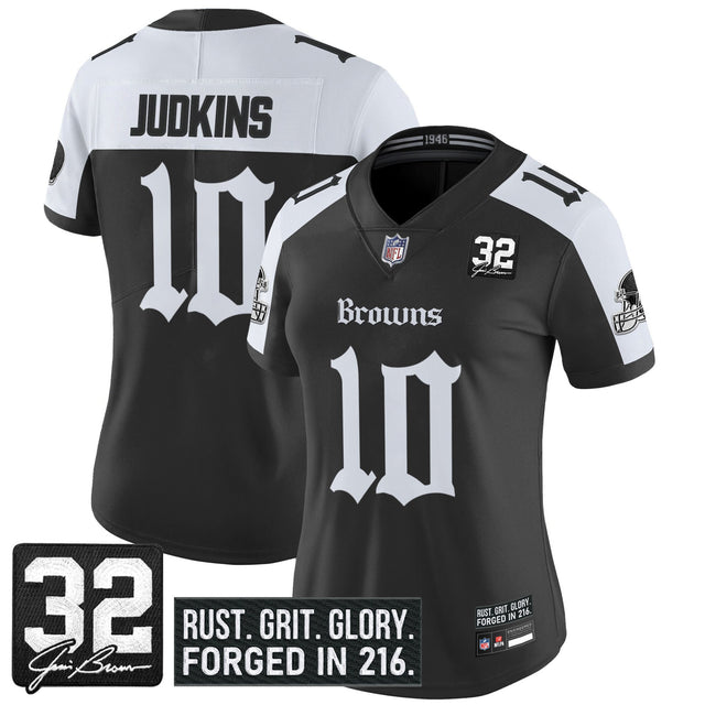 Women's Cleveland Browns 'Gothic Dawg Shadows Drop' Vapor Limited Jersey - All Stitched — view 1