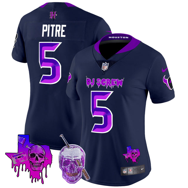 Women's Houston Texans DJ Screw Vapor Limited Jersey - All Stitched - Navy Limited - Jalen Pitre — view 1