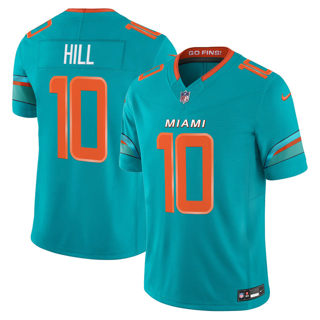 Men's Miami Dolphins 2025 Rivalries Vapor Limited Jersey - All Stitched - Aqua - Tyreek Hill — view 1