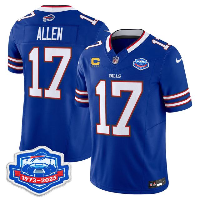Men's Buffalo Bills 2025 Farewell Season Patch Vapor Limited Jersey - All Stitched - Royal - Josh Allen — view 1