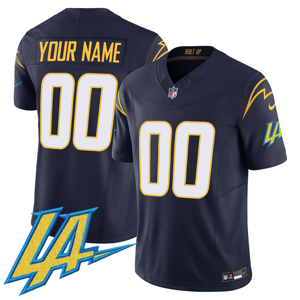 Chargers Vapor Limited Custom Jersey V2 - All Stitched - Navy — view 1