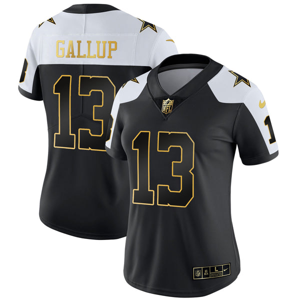 Women's Cowboys Throwback Limited Vapor Jersey - All Stitched - 2004 Black Gold - Michael Gallup — view 1