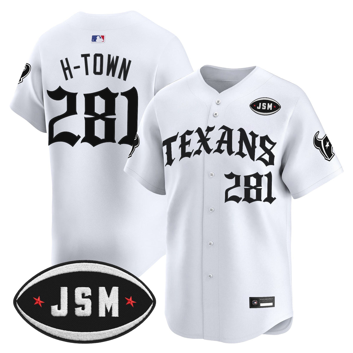 Men's Houston Texans 'Old English Edition' Vapor Premier Limited Jersey - All Stitched - White - H‑Town 281 — view 1