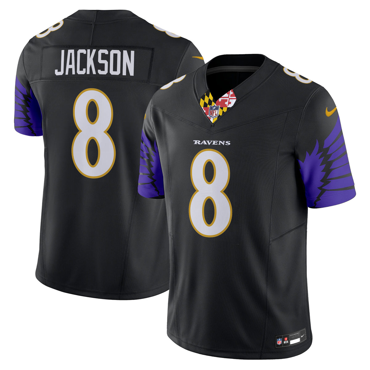 Men's Ravens Special Vapor Limited Jersey - All Stitched - Black - Lamar Jackson — view 1