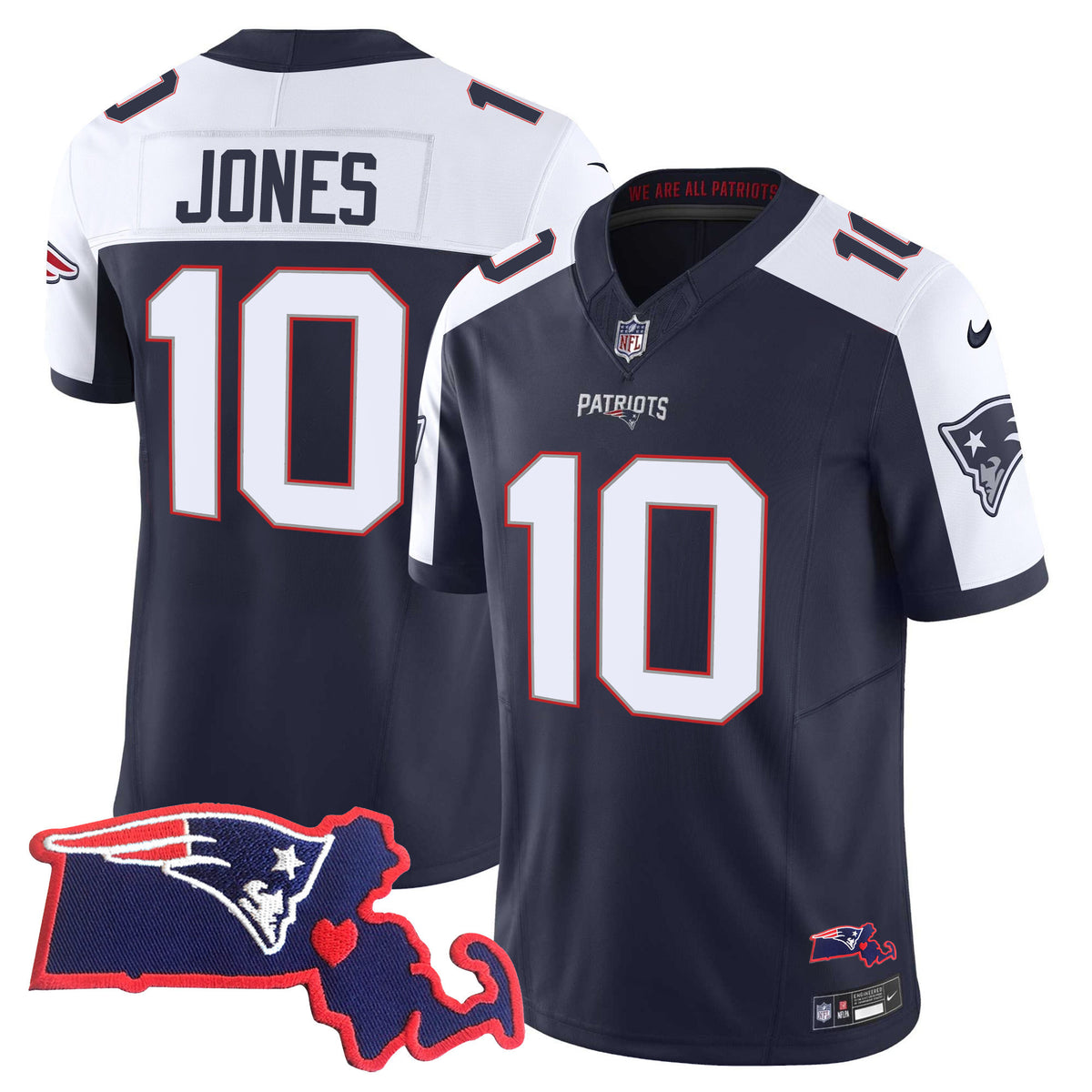 Women's Patriots Bill Belichick SB 36, 38, 39, 49, 51 Champions Vapor Jersey - All Stitched - Alternate - Mac Jones — view 1