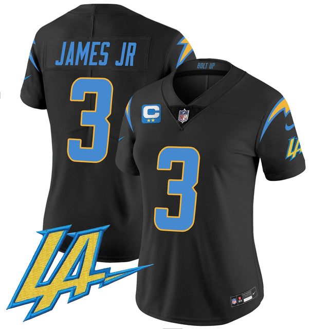 Women's Chargers Vapor Limited Jersey V2 - All Stitched - Black - Derwin James Jr — view 1