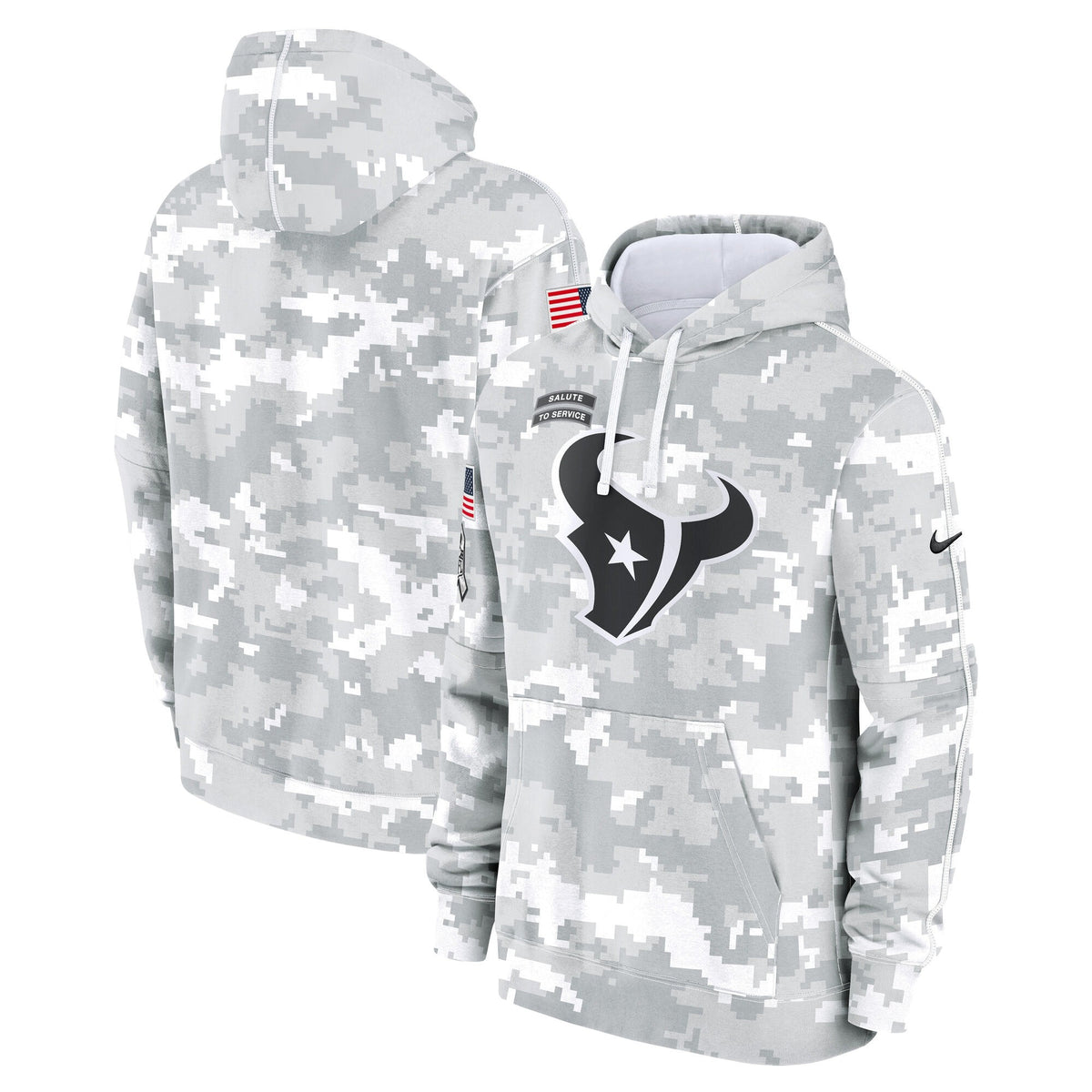 Houston Texans 2024 Salute to Service Pullover Hoodie - Arctic Camo - All Stitched - Arctic Camo — view 1