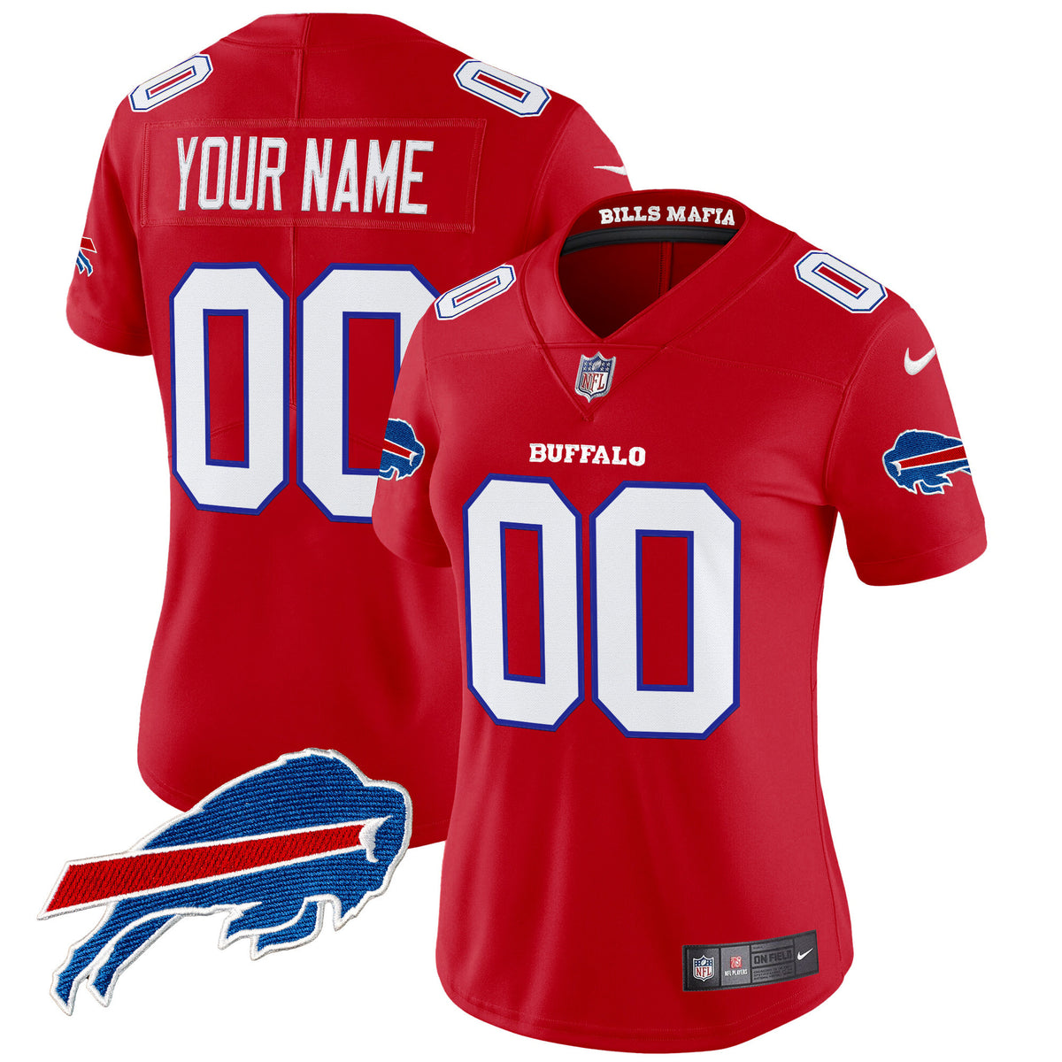 Buffalo Bills 2025 Rivalries Vapor Limited Custom Jersey - All Stitched - Red — view 1