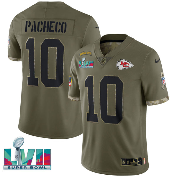 Chiefs Super Bowl LVII Salute To Service Player Jersey - All Stitched - Isiah Pacheco — view 1