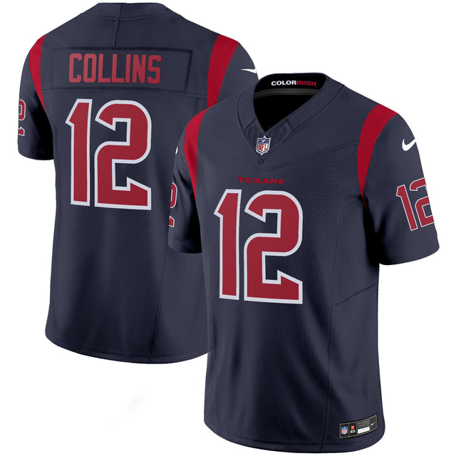 Men's Houston Texans Color Rush Legend Vapor Jersey - All Stitched - Navy - Nico Collins — view 1