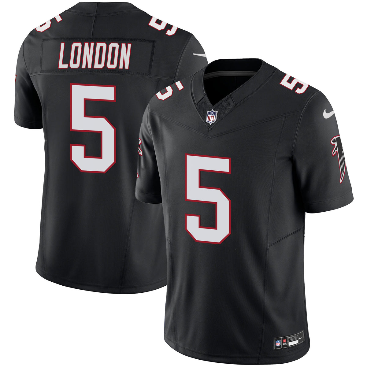 Men's Atlanta Falcons Vapor Limited Jersey - All Stitched - Black - Drake London — view 1