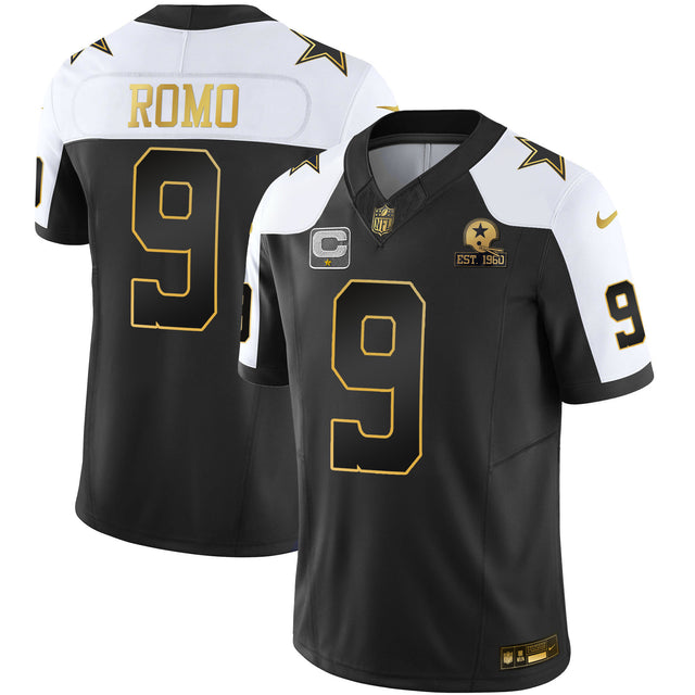 Men's Cowboys Throwback Limited Vapor Jersey - All Stitched - 2004 Black Gold - Tony Romo — view 1