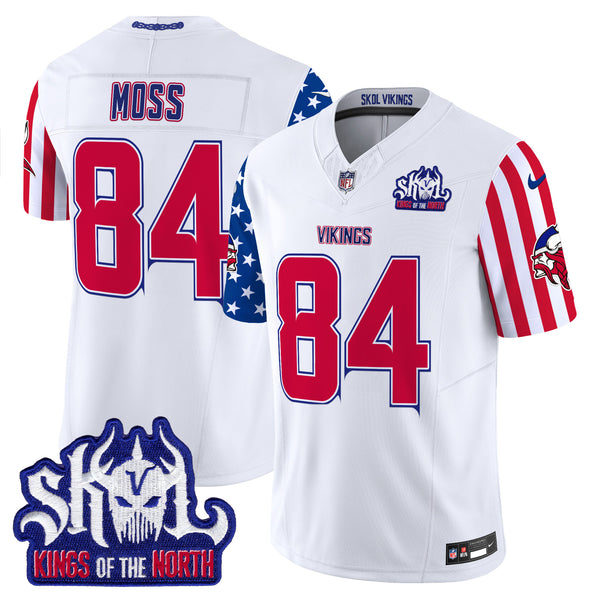 Men's Minnesota Vikings American Style Vapor Limited Jersey - All Stitched - White - Randy Moss — view 1