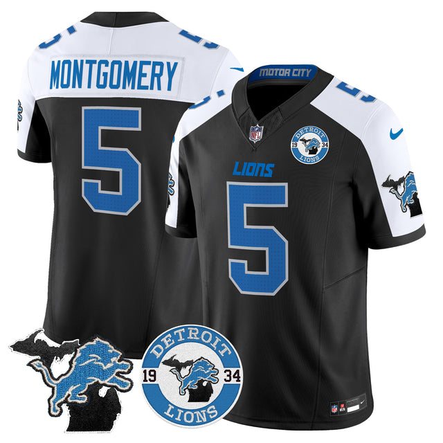 Men's Detroit Lions 2024 Vapor Limited Jersey - Est. 1934 Patch - All Stitched - Alternate - David Montgomery — view 1