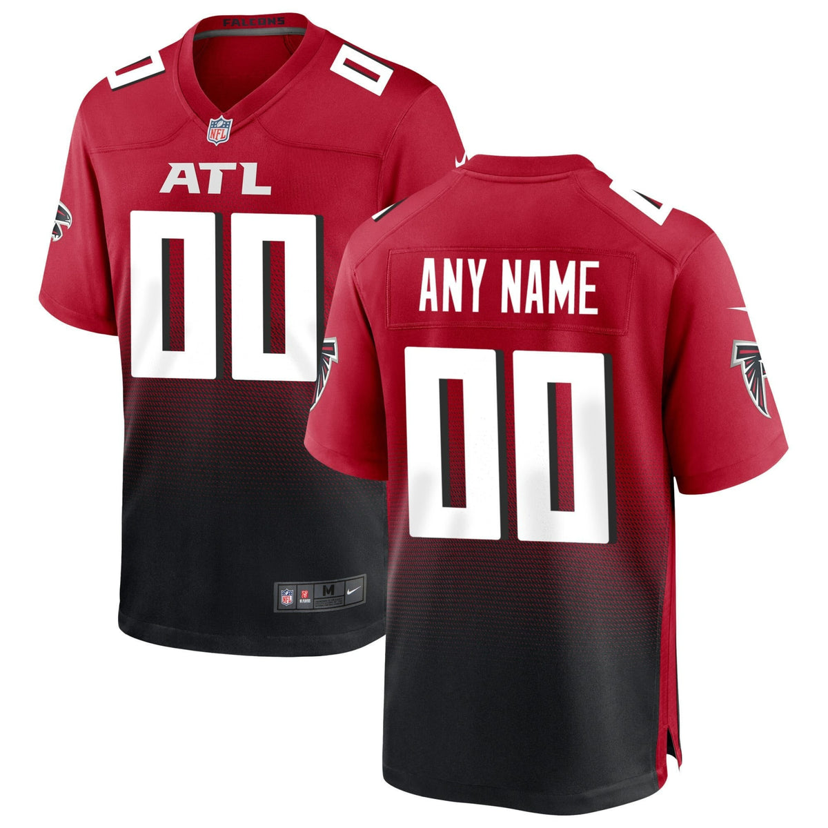 Atlanta Falcons Custom Jersey Collection - All Stitched - Black Red — view 1