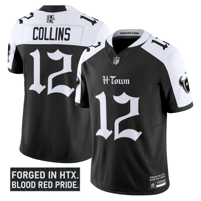 Men's Houston Texans 'Gothic Lone Star Shadows Edition' Vapor Limited Jersey - All Stitched - Alternate - Nico Collins — view 1